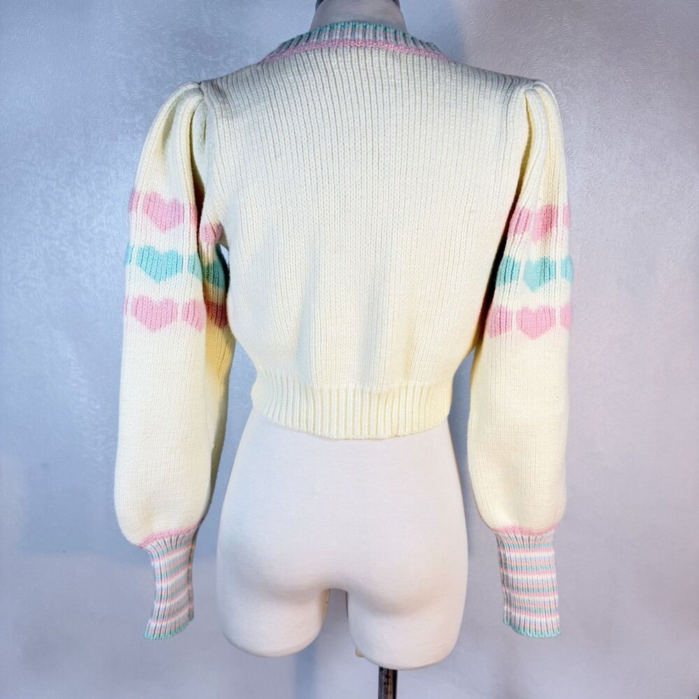 LoveShackFancy sz S Buena Heart Cropped Cardigan READ - Picture 11 of 16